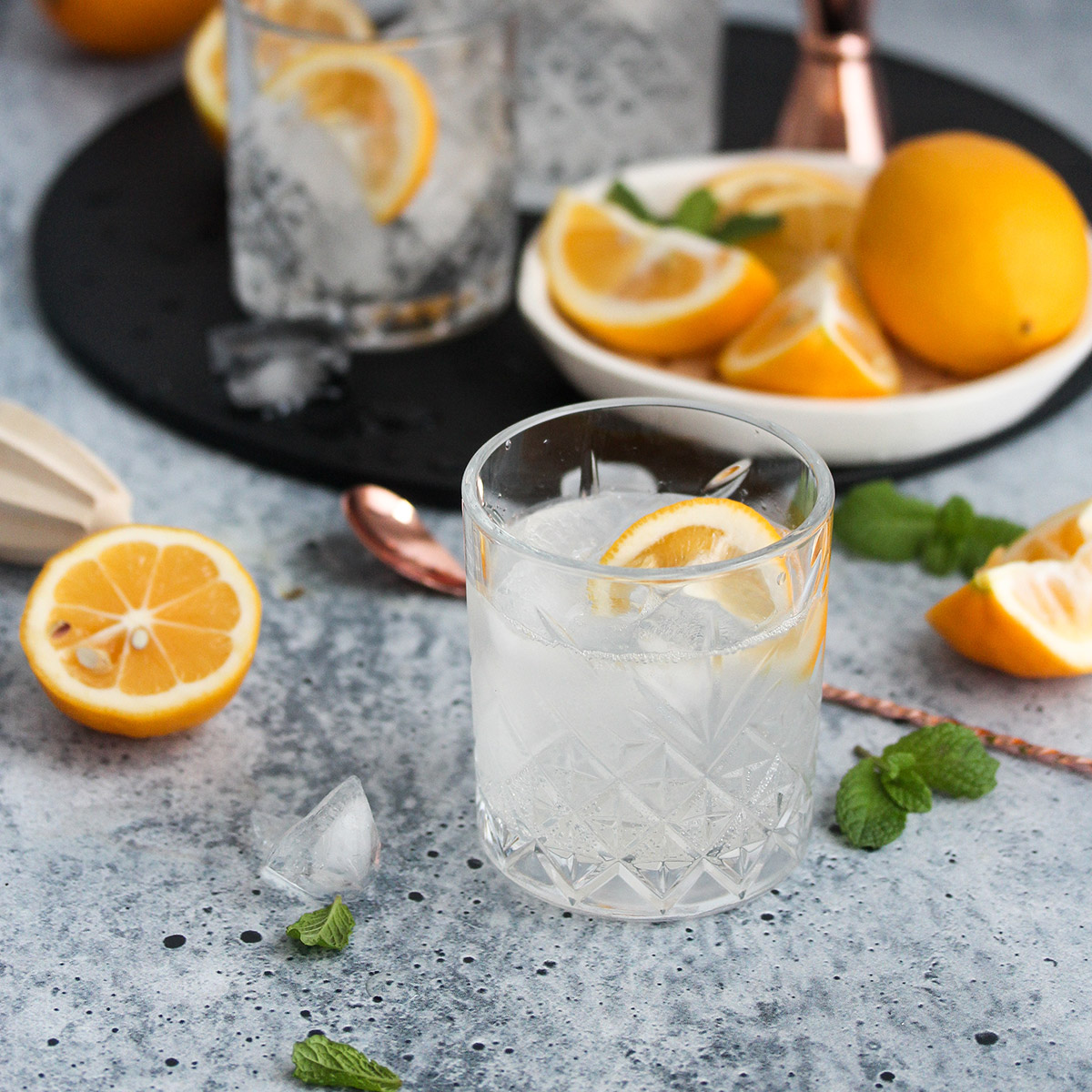 Gin and tonic cocktail
