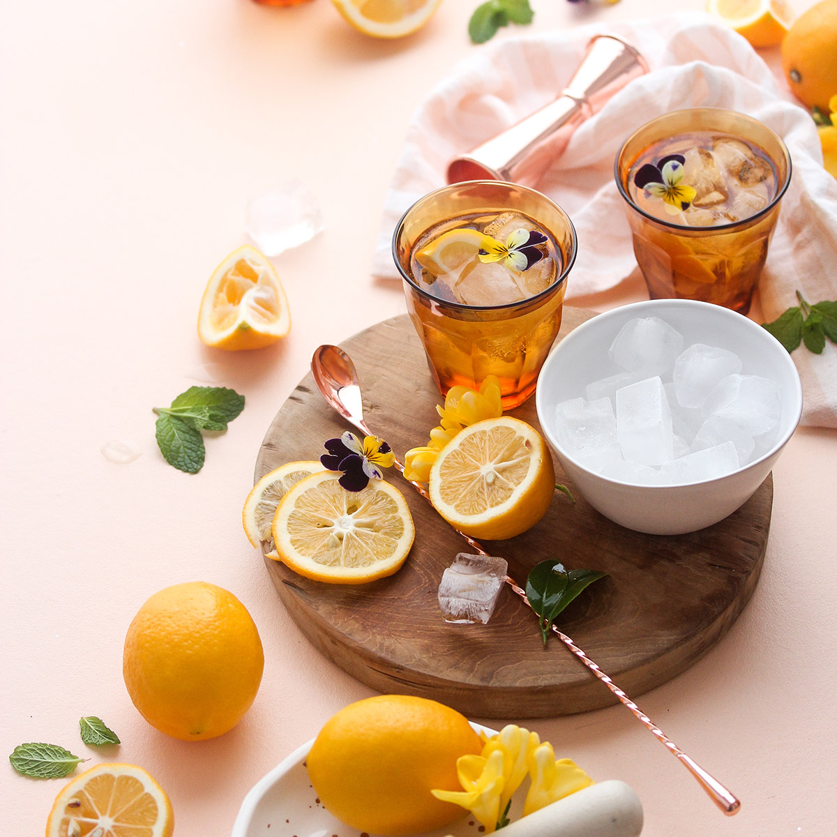 Vodka and soda cocktail
